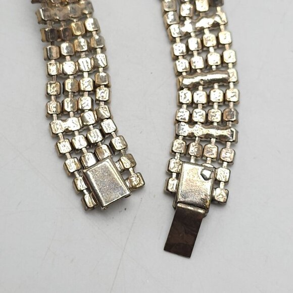 Vintage Clear Rhinestone Bracelet Sparkling Crystal Jewelry Elegant Statement Pi - Picture 7 of 8